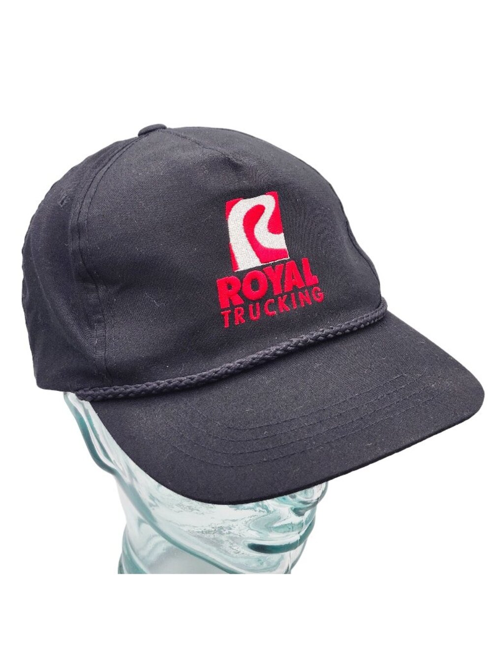 Royal Trucking Embroidered Black Adjustable Strap Hat Yupoong